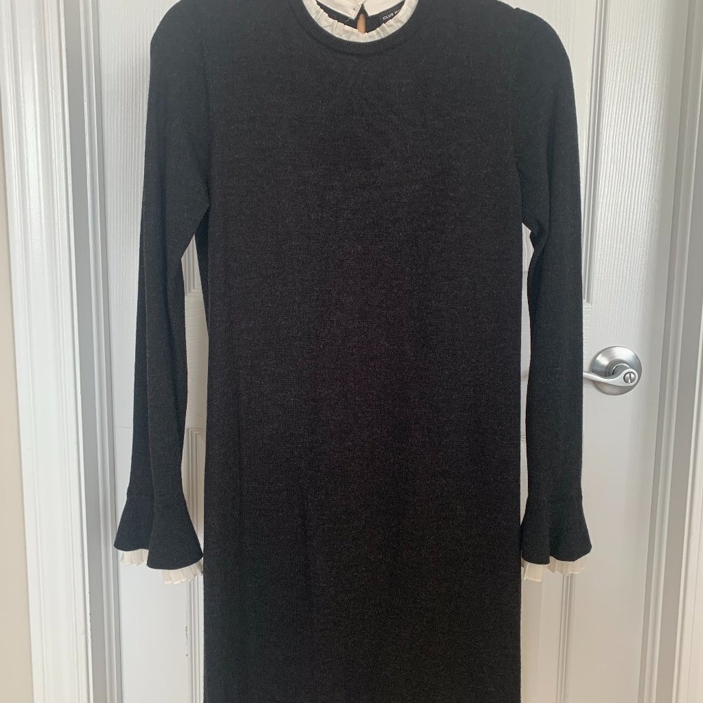 Club Monaco Tunic/Dress, Medium, Dark Grey/Cream,